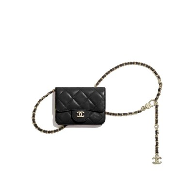 CHANEL FLAP CARD HOLDER BELT BAG WITH CHAIN LAMBSKIN AP1952 (10*7*2.5cm) CHANEL FLAP CARD HOLDER BELT BAG WITH CHAIN LAMBSKIN AP1952 (10*7*2.5cm)